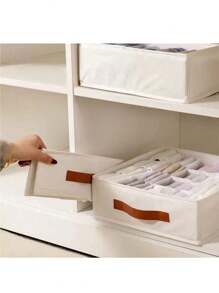 1/2pcs Underwear Storage Box - Bedroom Drawer Organizer Box With Dividers, Multi-Functional Dorm Home Wardrobe Lingerie Storage Box, Bedroom Organizer, Suitable For White T-Shirts, Black Pants, Women's Winter Clothes, Dresses, Women's Winter Outfits, Elegant Ladies' Dresses - Multicolor - View 7