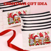 圣诞主题化妆包，多件套可选（1/5/10/20件），多功能珠宝袋，圣诞礼品袋，零钱包，糖果袋，带有圣诞老人，精灵，圣诞树和其他节日设计，是营造圣诞气氛的必备品，便携多用途实用布袋，充满节日气氛，圣诞节和新年聚会，派对，礼品分发和存储的必备包装袋，适合男士和女士