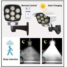 LED Solar Lights Outdoor, High Brightness Solar Street Light Outdoor Solar Parking Lot Street Light With Infrared Remote Control, Outdoor IP65 Waterproof, Including Human Sensor Function Wall Mount For Commercial Area Lighting, Yard, Garage