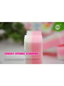 Pink Multi-Functional Temperature Sensitive Scrub Sponge. Cute Yet Powerful Stain Removal, Kitchen Sponge - Temperature Sensitive, Scratch-Resistant Cleaning Pad, Safe For Various Surfaces Such As Dishes, Suitable For Modern Kitchen Sink, Used For Dishware Cleaning