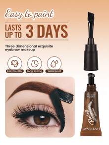 HANDAIYAN Peel-Off Eyebrow Gel, Long-Lasting Color, Waterproof, Natural Makeup Effect, Easy To Apply, Shapes Eyebrows. Suitable For Autumn, Winter, Back To School, Halloween, Christmas, Daily Campus Makeup, Vacation Travel, And Portable Carry. Face Makeup Cosmetics For Women, Suitable For Winter/Spring. Ideal For Y2K Fancy Fashion, Suitable As Birthday/Valentine's Day/Mother's Day Gift, Essential For Carnival Parties. Best Color Choices. - 彩色 - 查看 4