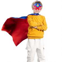 1 Pc Super Hero Capes With 1pc Super Sister Capes Kids Superhero Costumes For Halloween Party,Superhero Capes For Kids With Mask Kids Best Birthday Gifts - Royal Blue & Red - View 10