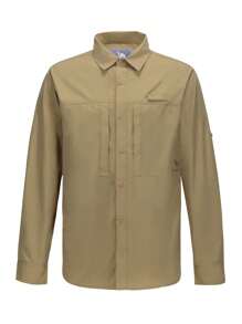 CAMEL CROWN Men's Long-Sleeve Sun-Protection Shirt Outdoor Quick-Drying Hiking Fishing Button-Down Shirt