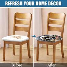 1/4/6/40 buc Huse de scaun detașabile, elastice, din material textil cu imprimeu cu șoareci mici și ramuri de pin în gaură, husă completă, huse pentru scaune de restaurant - huse pentru perne de scaun pătrate pentru restaurant, bucătărie, sufragerie, hotel, huse pentru scaune detașabile, moi