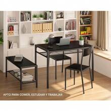 Kitchen Table And 2 Chairs For 4 With Bench, 4-Piece Dining Table Set For Small Space, Apartment - Black - View 1