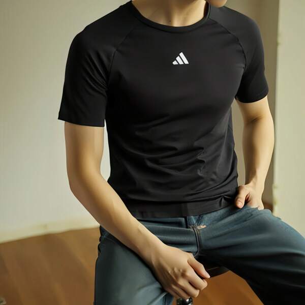 Adidas Koszulka sportowa HIIT BASE TEE męska, oddychająca, z krótkim rękawem, do ćwiczeń