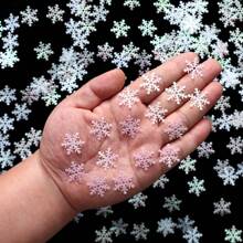 300pcs 2cm Artificial Christmas Snowflake Colorful Paper Stickers For Home, Wedding & Christmas Decorations,Christmas - White - View 5