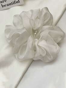 1pc Minimalist Mermaid Bubble Mesh Hair Scrunchie, Elegant Hair Tie, Women Hair Accessories For Spring/Summer, Casual