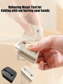 1件装便携式开箱工具，带可伸缩多功能刀，迷你专用刀片用于打开包装，磁性送货刀用于纸箱，带可伸缩磁性冰箱挂钩，方便取用包裹、信件和信封 - 彩色 - 查看 2
