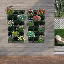 YUNRUX Wall Planter, Wall-Mounted Flower Pot Holder, Wall-Mounted Planter With 36 Pots - A - View 8