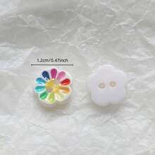 10/20pcs Colorful Dotted Flower Two-Eye Small Buttons, Handmade Sewing Buttons Decor Accessories For Sweater, Cardigan, DIY - Multicolor - View 10