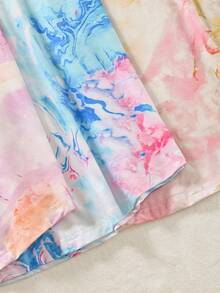 A Set Of 3 New Women's Pajamas, Plus Size Colored Tie Dye Printed Vest Skirt, Suitable For Casual Wear. - 彩色 - 查看 4