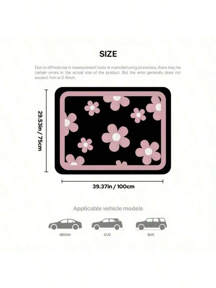 4pcs Car Floor Mats, Cute Pink Floral Design, Durable Polyester Material, Easy To Clean, Front And Rear Mats, For Full Car Interior Protection, Automotive Interior Accessories,Car Women Accessories,Car Mats - one-size - View 7