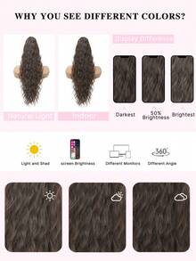 Ponytail Extension, Claw Clip Ponytail Extension For Women Long Wavy Pony Tails Hair Extensions Fluffy Natural Looking Synthetic 30 Inch Clip In Ponytail Hairpiece For Daily Use - Multicolor - View 9