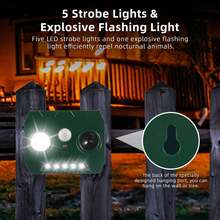 4 Pack Solar Ultrasonic Animal Repellent Outdoor, Cat Squirrel Raccoon Bird Dog Deer Repellent Devices With PIR Motion Sensor & LED Flash, Waterproof Animal Deterrent For Garden Yard Farm - Green - View 5