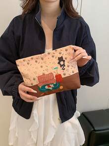 可爱卡通印花化妆包 复合面料化妆包 唯美女士手提包 钱包 收纳化妆包 女生行李包 旅行收纳包 可爱收纳包 学生返校开学季必备旅行必备包 学校假期出游返校用品旅行包 女士 - 彩色 - 查看 5