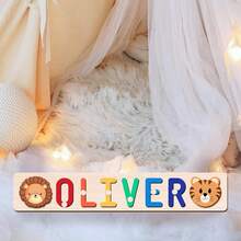 [Customized Puzzles] Personalized Name Puzzle, Wooden Name Puzzle, Animal Element Style, Ideal For Baptism, Birthday, Christmas, New Year Gifts, Support English Letters Only, Exquisite 1st Birthday Gift Suitable For Boys And Girls,Multi-Functional,Reusable,Ornamental,Exquisite,Stylish,Adorable,Colorful,Cute,Funny,Custom,Personalized,Customized,Unique,Ideal Gifts For Her,Ideal Gifts For Him,For Anniversaries,For Birthdays,Kids Puzzles - Multicolor - View 9