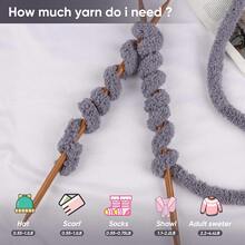 250g Super Chunky Chenille Yarn - Soft & Thick Polyester Fiber For DIY Handmade Knitting, Plush Texture Craft Yarn Suitable For Blankets, Pillows, Pet Beds, Scarves, Hats - Multi-Color Options Knitting Supplies, Knitting Yarn, Cozy Home Textiles, Textured Craft Materials, Fluffy Chenille Yarn - Multicolor - View 5