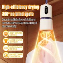 多功能便携式烘干机 - 紧凑便捷的公寓、宿舍和房车干燥解决方案 - 配有干燥袋，使用快捷方便，适用于精致衣物和小件物品，便携式烘干机 - 带计时器的紧凑型迷你洗衣机烘干袋，可折叠设计，适合旅行、公寓、房车、宿舍使用、家用房车厨房设备 | 紧凑型烘干机 | 多功能定时器设置 - 查看 3