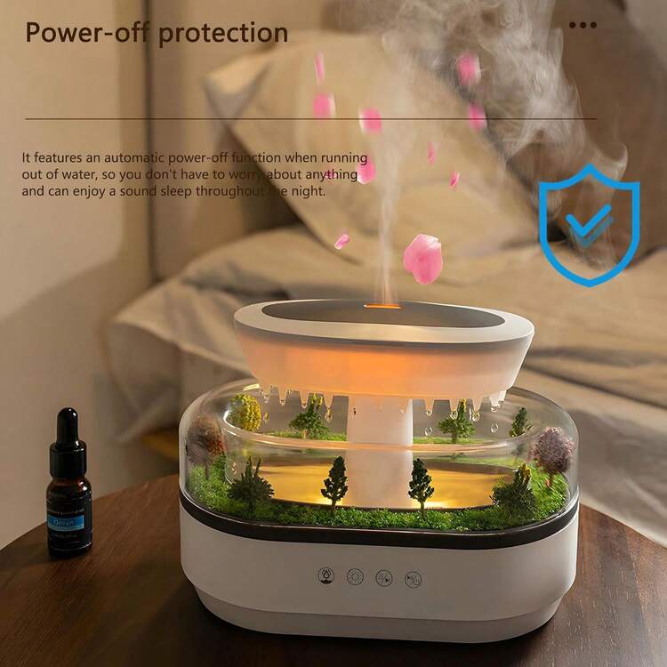 250ml Micro-Landscape Raindrop Aroma Diffuser, 7 Color Lights Essential Oil Diffuser With Raindrop Sound, Automatic Shut-Off Ultrasonic Aromatherapy Humidifier, Home Office Yoga Room Decor, Gift For Women, Girls, Birthday, Wedding, Mother's Day - UK Plug(220-240V) - View 8