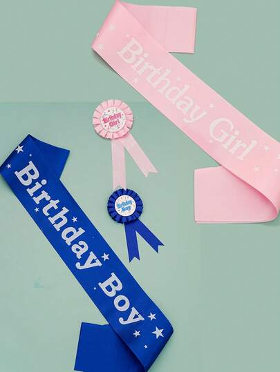 儿童派对徽章 - 生日女孩/男孩必备品 | 儿童生日派对装饰 | 1 岁生日及庆祝配饰