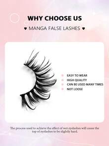 Asiteo 5 Pairs Dramatic Cartoon Style False Eyelashes, Glossy Finish, Cartoon Eyelashes, Cosplay Spiky Eyelashes, Delicate & Thick Faux Mink Doll Eyelashes, Lash Extension Effect, Lashes, False Eyelashes - Spiky Manga Lashes - View 4