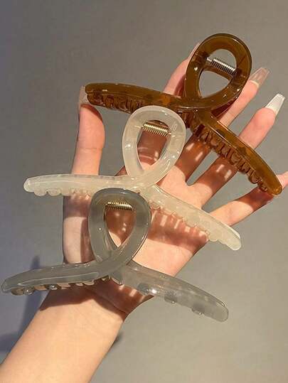 1 套 3 件女士交叉发夹，休闲时尚百搭配饰发饰时尚爪夹女士发夹休闲发夹秋季配饰秋冬度假装女士