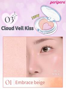 Peripera K-Beauty HEART POCKETBEAM 2色粉末高光盤，可暈染鑽石閃亮，光澤亮麗，絲絨觸感，持久防暈染，臉部、臉頰、眼部、身體多用途高光盤 - # 03 ANGEL CHEAT KEY - 查看 3