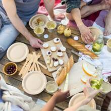 MZLBAMBOO 200 Pieces Disposable Bamboo Cutlery, Compostable Set - Bamboo Utensils [50 Forks, 50 Knives, 50 Spoons, 50 Napkins] - Wrapped Utensils For Parties.