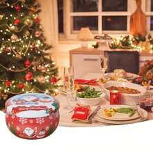 16packs Christmas Themed Metal Candle Jars, 2.5Oz Scented Candle Tin Box, Empty Tin Can With Lid, Holiday Home Kitchen Decoration, Party Supplies, Gift Jars For DIY Candle Making, Christmas Decorations, Candy Storage Boxes, Party Favors, Home And Room Decorations, Etc., Christmas Gifts - Multicolor - View 4