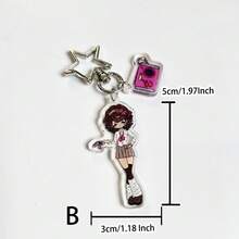 1 件原创豹纹心形吊饰，休闲时尚少女 Y2K 复古校园女孩可爱街头休闲派对亚克力钥匙扣、手机吊饰、学校纪念品礼物、包袋配饰，适合所有季节、公司活动、送给女朋友的礼物，带身份证夹的包袋挂绳，汽车配件包袋吊饰 - 彩色 - 查看 9