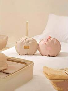 1pc Round Underwear Storage Bag, Lightweight And Easy To Carry, Ideal For Organising Bras And Underwear When Travelling. Convenient For Sorting And Storing, Can Be Carried By Hand Or Hung Up, One For Each Family Member, A Must-Have For Home And Travel. - Multicolor - View 2