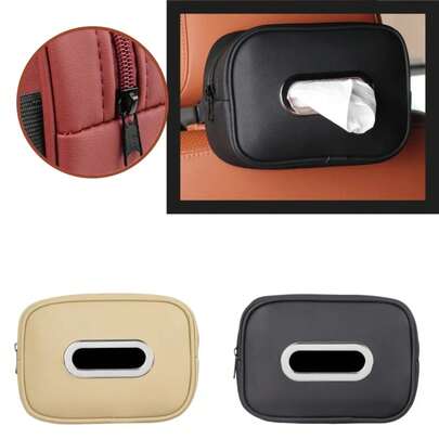 Soporte de Caja de Pañuelos para Coche de Cuero, Montaje en Consola Central de Visera Solar, Porta Servilletas, Ajuste Universal, Organizador de Viaje por Carretera, Fácil de Instalar