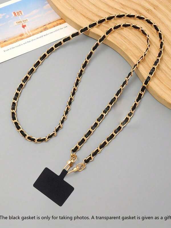 Hot Selling Leather Chain Strap, Summer Bag Accessories DIY Shoulder Strap, Phone Lanyard (No Colored Pads, Comes With Transparent Pads)