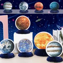 10 Pieces Space Solar System Theme Honeycomb Centerpieces Table Topper Outer Space Party Supplies Planet Honeycomb Galaxy Photo Booth Props For Birthday Party Decorations