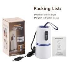 Hailicare Portable Clothes Dryer Small Quiet Clothing Fast-Drying Machine Adjustable Timer Mini Laundry Dryer Foldable Electric Drying Machine With Dry Bag Compact Clothes Dryer For Apartment RV Travel Home Dorms