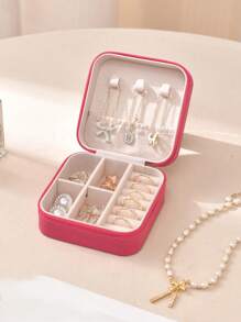 1pc Multifunctional Travel Jewelry Storage Box, PU Leather Jewelry Organizer Box, Cosmetic Makeup Holder, Detachable Jewelry Display Box, Multi-Layer Jewelry Storage Box, Suitable For Room Decor, Bags, Makeup Bags, Vanity, Travel, Cosmetic Bags, Travel Essentials, Storage Box, Desk Organizer, Makeup Bags, Cosmetic Pouches, Cosmetic Storage Box, Vanity Accessories, Cosmetic Bags - Purple - View 22