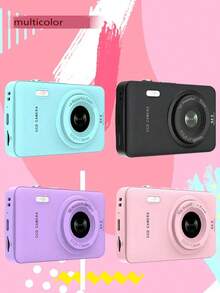 W&O 2025 48MP 1080P Full HD Digital Camera - 2.4-Inch Portable Auto-Focus Vlogging Camera With 32GB Card & 16X Zoom | USB-C Rechargeable,  Puzzle Game - 粉色 - 查看 9