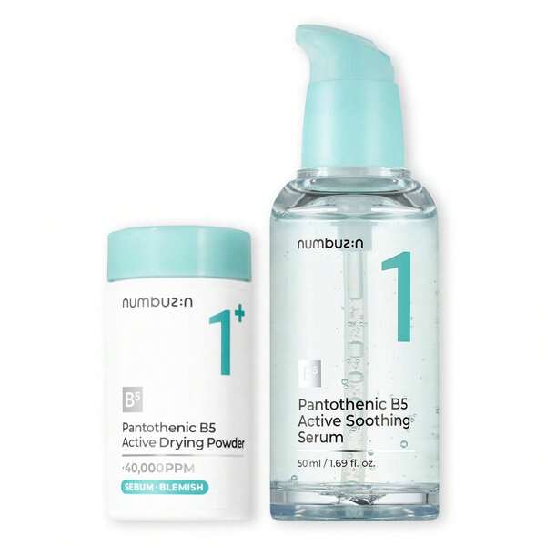  Acne Care Set - Numbuzin No.1 Pantothenic B5 Active Soothing Serum + No.1 Pantothenic B5 Active Drying Powder