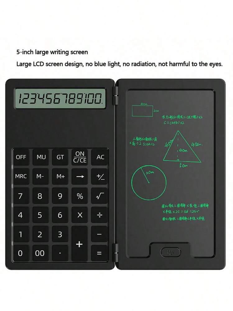 12 位 LCD 手写计算器，带直视显示屏和手写笔 - 便携式数学计算器，适用于会计、金融、办公和学习。 - 黑色 - 查看 6