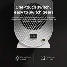 1个1200W大功率PTC加热便携式电暖器，适用于办公室、宿舍、书桌、旅行、家庭使用