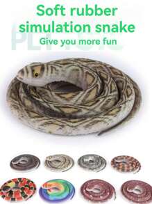 Realistic Soft Rubber Snake Toy, Vivid Patterned Python Texture, Scary Animal Snake Prop, Tongue Out Cobra, Novelty Party Gag Snake Model, Small Gift,Snake,Novelty Gifts,Toys,Snake Stuff,Novelty Gifts Funny,Rubber