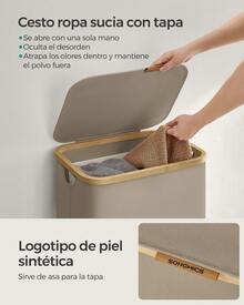 SONGMICS Laundry Baskets - 淺棕色 - 查看 4