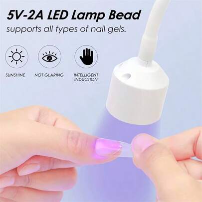 1個迷你UV LED美甲燈，單指專業固化燈，適用於美甲沙龍設備工具