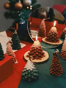 1/4 Stücke Weihnachtsbaum Silikonformen - DIY 3D Kerzen/Seife/Schokolade Herstellungsset - Baby Shower Gastgeschenke & Weihnachtsdeko Bastelzubehör