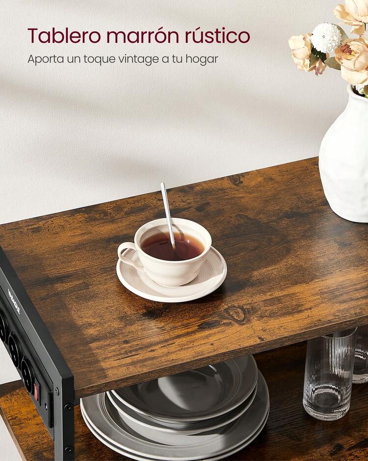 VASAGLE Tables - Rustik Kahverengi ve Siyah Mürekkep - Görünüm 4