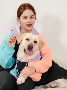 狗狗与主人同款卫衣，狗狗卫衣，宠物卫衣，狗狗连帽衫，宠物连帽衫，适合小型中大型犬的保暖狗狗服装，适合居家户外场景，经典款狗狗服装 - 彩色 - 查看 7