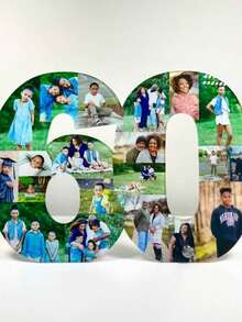 定制圣诞礼物，可定制1至99的数字、2026岁生日照片、A、B、C、D、E字母主题照片、成长照片拼贴画，生日礼物、圣诞照片礼物，母亲节和父亲节的完美礼物，送给爱人和朋友的理想礼物。秋季家居焕新，圣诞装饰，营造温馨家居氛围，办公室装饰，优雅生活