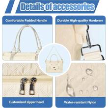 LLNYFL Travel Duffle Bag, Luggage Bag With Shoe Compartment And Toiletry Bag, Weekend Overnight Fitness Bag Weekender Bags For Women(Beige) - 米色 - 查看 2