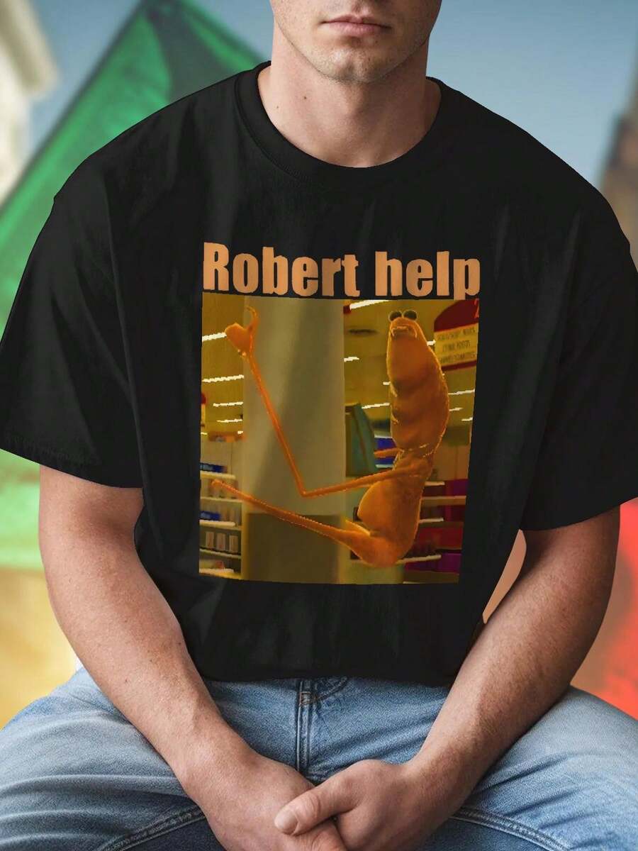 Robert help T shirt uomo moda estiva casual traspirante comfort quotidiano regalo idea novità bestseller offerta esclusiva must have  shopping